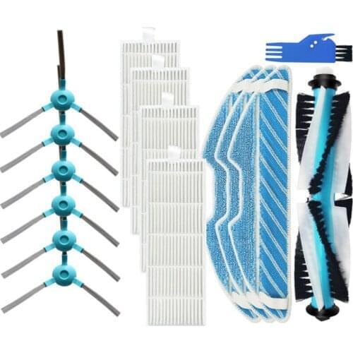 HEPA Filter Side Brushes Kit For Cecotec 1290 Conga 1390 Robot Vacuum Cleaner Main Roller Brush Mop Cloth Rags Accessories