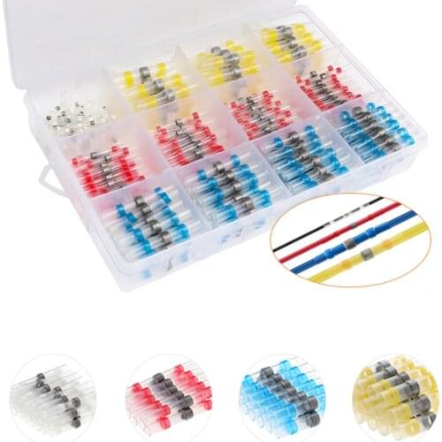 100pcs Heat Shrink Waterproof Insulation Solder Tube Cable Connectors Kit with Box