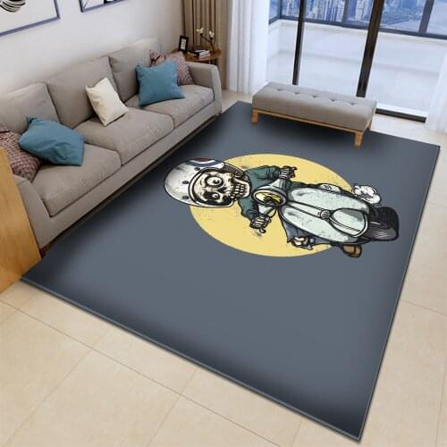 Tapis Salon Salon Skull Carpet Flannel Anti-slip Area Mat 3D Carpet Mat Dining Room Living Room Soft Bedroom Decorative Carpet