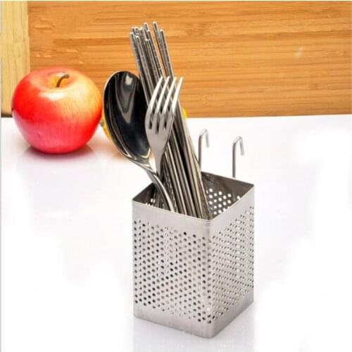 Creative Metal Drainage Chopsticks Cage Spoon Storage Rack Cutlery Organize Holder Multifunction Home Kitchen Accessories