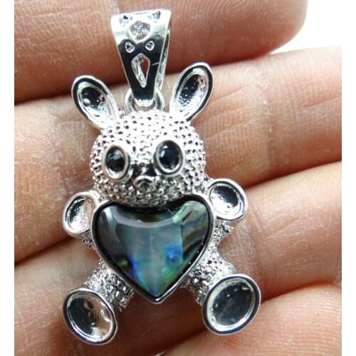 Natural Paua Abalone Shell panda Bead Pendant Alloy Jewelry making necklace for Women Vintage Jewelry Friendship Gifts F10