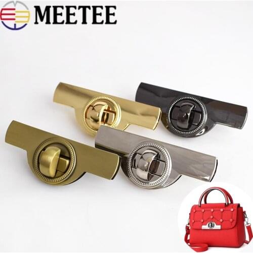Meetee 2/5pcs Arch Metal Locks Buckles Bag Handbag Ring Pull Twist Lock Clasp DIY Luggage Hardware Decoration Accessories BF129