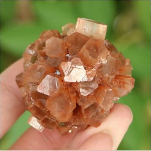 Natural Flowery Orange Aragonite Crystal Cluster Mineral Specimen