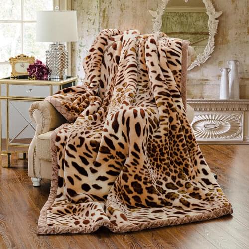 Leopard Blanket, Fine Bedding, Home Decoration Blanket, Winter Warmth, Sherpa Plush Printing Bedspread Quilt