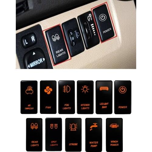 IP65 Orange Led Light Bar Car Boat Truck Carling ARB Rocker Switch Size Push Button Switch ON OFF 0.5A DC + Connector Wire