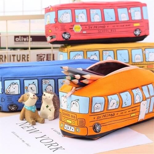 Pencil Box large Canvas Car Pencil Case For Children Boys Girls School Pen Bag School Supplies Pen Bag Storage Holder