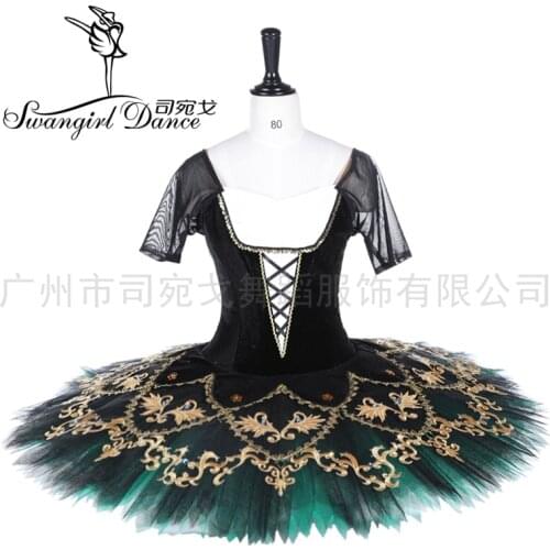 Black Green La Esmeralda professional tutu women custom mad professional comeptition ballet tutu stage costumes for girls BT2023
