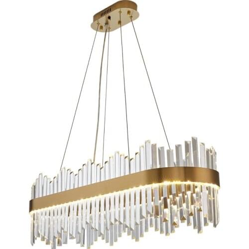 Luxury Crystal Chandelier Lighting For Large Living Room Oval Dining Room Crystals House Decoration Lamps LED Lamp