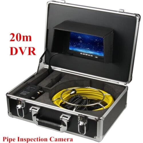 Push Rod 20m Cable 7 Inch LCD Monitor 23MM Camera Drain Sewer Industrial Endoscope Inspection Camera System With DVR Function