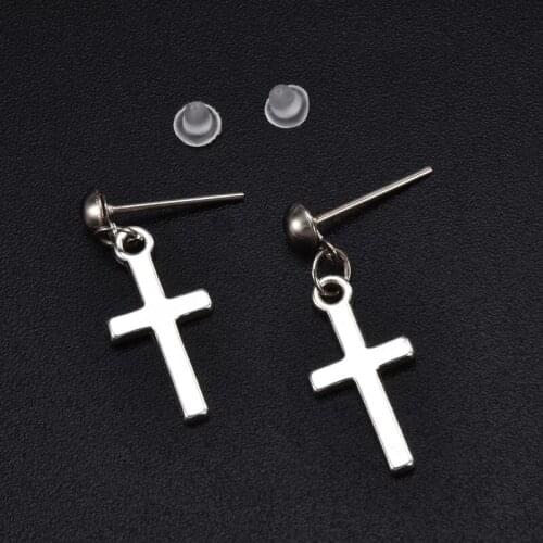 Fashion Punk European and American Cross Earrings Male and Female Jewelry Retro Exaggerated Alloy Hypoallergenic Earrings