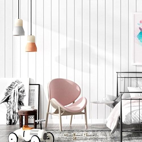 Modern Simple White Stripe 3D Paper Wallpaper Bedroom Living Room TV Background Ceiling Wall Paper Home Decor Papel De Parede 3D