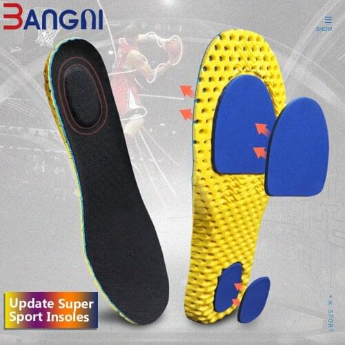 BANGNI Sports Insoles Arch Support Plantar Fasciitis Shoe Pads Sole Breathable Soft Relax Inserts Care for Feet Men Women