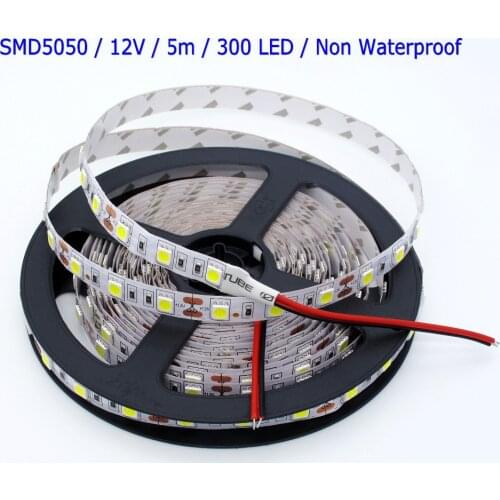 Wholesale 5m/lot LED Strip 5050 Flexible Light,60Led/m,300Led,DC 12V,White,Warm White,Red,Green,Blue,RGB,Yellow,Pink,Purple
