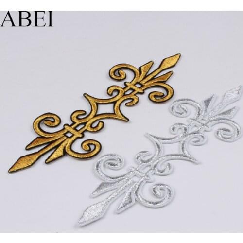 5pcs/lot Iron On Gold Silver Patches for Cosplay Suit Stage Performance DIY Sewing Stickers Handmade Appliques Badge