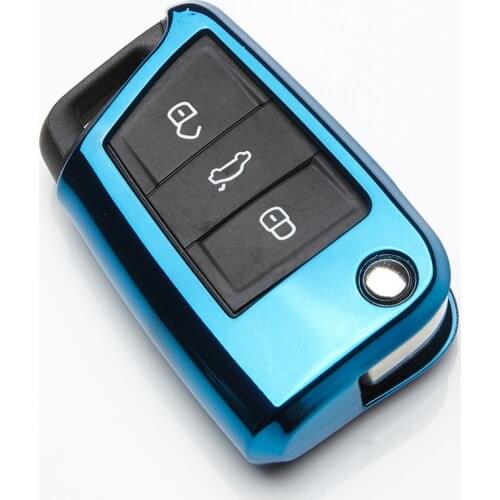 TPU Car Smart Key Case Cover Shell For SKODA Fabia Octavia Superb For Seat Leon Toledo Altea Ibiza Remote Key Protective Keyring