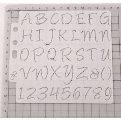Alphabet Numbers Stencils Template Painting Scrapbooking Embossing Stamping Album Card DIY E56C