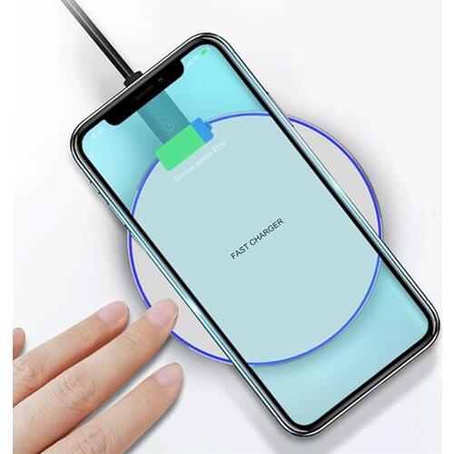 Ultra Slim QI Wireless Fast Charger Charging Pad For iPhone 8 Plus X S XS MAX XR Samsung S10 S10E S10+ S9 S8 S7 Note 9 8 A50 A70
