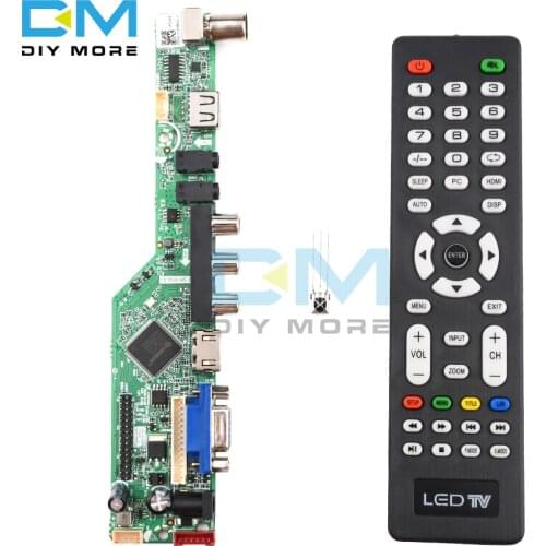 Universal LCD TV Controller Driver Board Resolution TV Motherboard VGA/HDMI/AV/TV/USB HDMI Interface Remote Controller