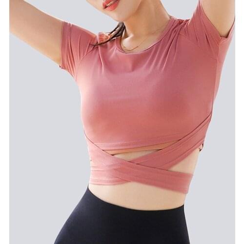 Vertvie Women Long/Short Sleeve Running Shirts Sexy Exposed Navel Yoga Tee Solid Sports Shirts Quick Dry Fitness Gym Crop Tops