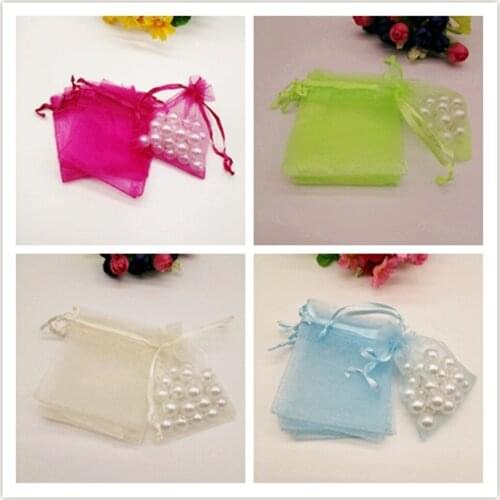 100pcs Organza Gift Bag Organza Packaging Drawable Gift bags Christmas Favor Wedding Party Gift Packaging Bags Pouches 11 sizes