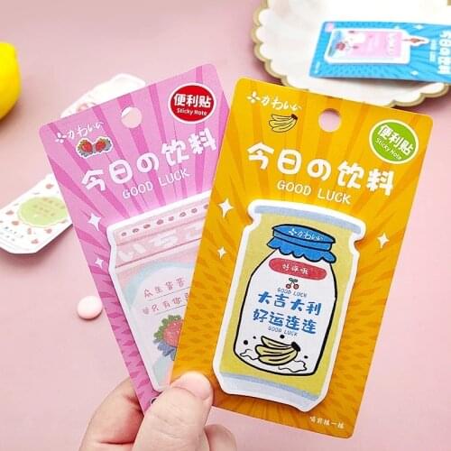 25 Sheets Beverage Milk Juice Lactic Acid Bacteria N Times Memo Note Small Fresh and Tearable Self-adhesive Message Memo Note