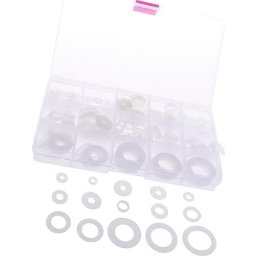 250Pcs [15-SIZE] White Nylon Insulating Flat Washers Gaskets Assortment Set