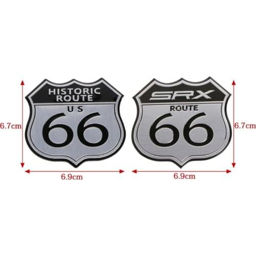 3D Car Emblem Badge Sticker Decal Metal Route 66 For Cadillac US SRX Ford