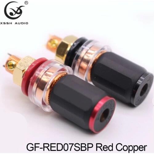 4pcs HIFI DIY Real Red copper Electronic Banana Plug Female Socket Speaker Terminal Binding Post