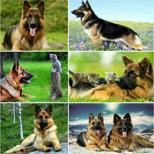 5D DIY Diamond Painting Dog Art Picture Shepherd Dog Diamond Embroidery Rhinestone Mosaic Animal Cross Stitch Home Decoration