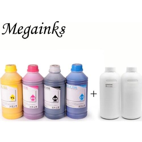6* 500ML Digital Textile Ink for Roland Mimaki Mutoh DX3 DX4 DX5 DX6 DX7 Head A2 A3 A4 Dtg Flatbed Printer BK White Pretreatment