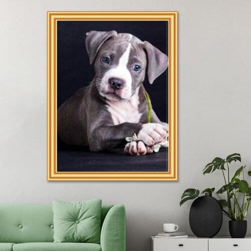 DIY 5D Diamond Painting Animal Dog Cross Stitch Kit Full Drill Embroidery Mosaic Art Picture of Rhinestones Wall Decor Gift Sale