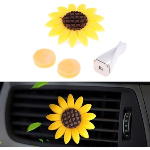 Car Air Freshener Perfume Sunflower Vent Clip Fragrance Scent Diffuser Decor