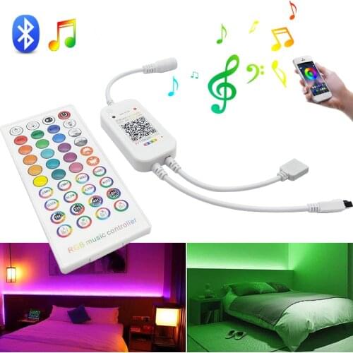 Bluetooth Music 40Keys DC12V Connectors Output IR Remote RGB Controller lamp Dimmer For 5M 10M 2835 5050 LED Strip light