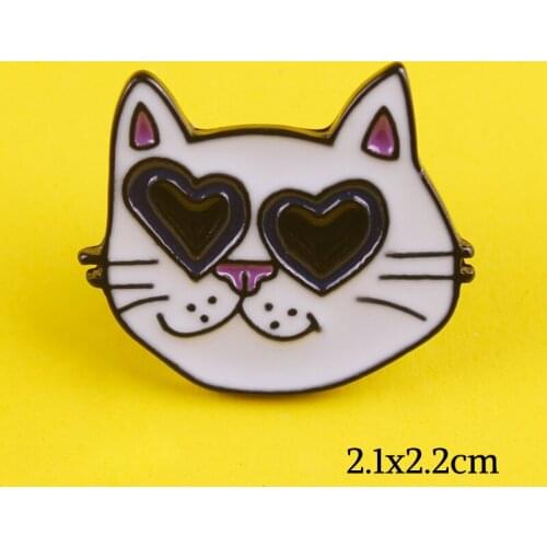 Animal Brooches Cartoon Cat Enamel Pins Lovely Cat Badges Clothes Lapel Pin Jewelry Gifts for Kids Girls Badges on a Backpack F