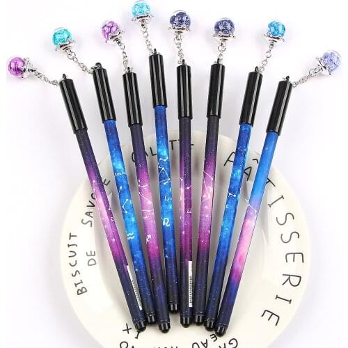 Twelve Zodiac Star Shard Wishing Bottle Pendant Gel Pen Ink Pen Promotional Gift Stationery School & Office Supply
