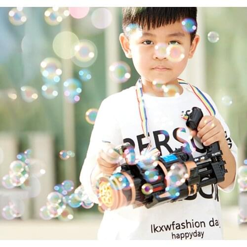 Electric Bubble Gun with Cool Lighting Dynamic Sound Effects Automatic Luminous Toy