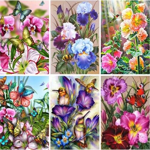 Evershine 5D DIY Full Square Round Diamond Painting Flower Diamond Embroidery Butterfly Rhinestones Pictures Handicrafts