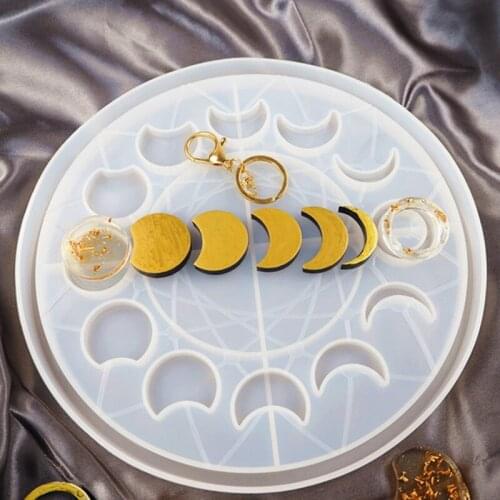 Star Moon Clock Dial Resin Mold Lunar Eclipse Moon Phase Ornament Silicone Mould