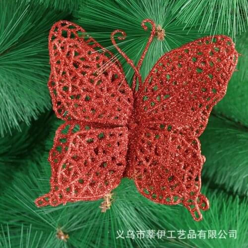Fine Home Decor Supplies 10pcs/lot Christmas Tree Xmas Hollow Butterfly Decoration Glitter Butterfly Hollow Wedding 9ZHH187