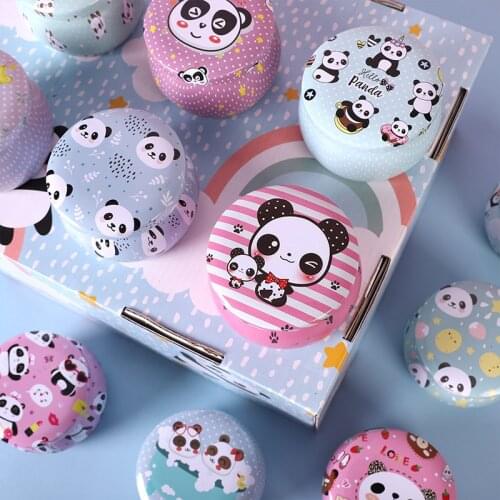 Cartoon Panda Storage Box Home Decor Office Desktop Storage Organizer Candle Jar Candy Box Small GIfts for Kids