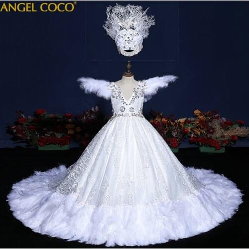 Royal First Communion Girls Dress Pageant Dresses For Children Formal Flower Girl Wedding Dresses for Kids Prom Evening Dress