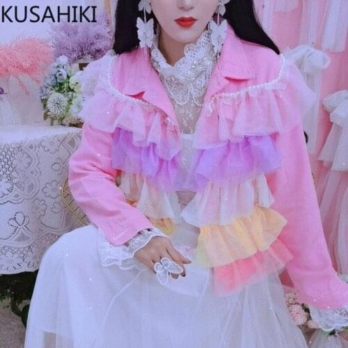 Женские джинсовые куртки KUSAHIKI China At AliExpress