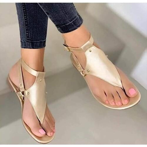 Summer Outdoor Beach Sandals 2021 Women‘s Flat Sandals Open Toe Ladies Beach Sandals Buckle Strap Flip Flops Shoes Zapatos