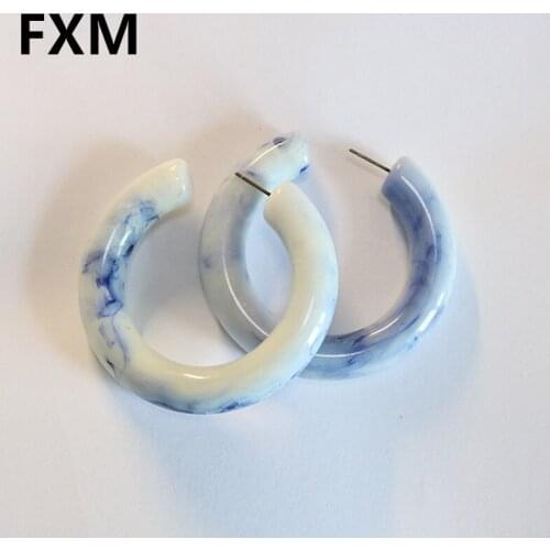 FXM Fashion WomenS Earrings 2021 Acrylic/Vintage Earrings Woman Resin Hoop Earrings Fashion Jewerlry 2021 Women Accesories