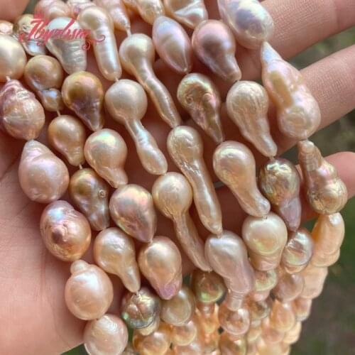 8x10-10x12mm Natural Freshwater Pearl Keshi Edsion Freeform Loose Stone Beads For Necklace DIY Jewelry Making Spacer Strand 15"