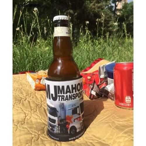 100pcs/lot Neoprene Bottle Cooler Stubby Holder With Customer LOGO For 330ml Bottle Beer Cans Insulated Can Sleeve Wedding