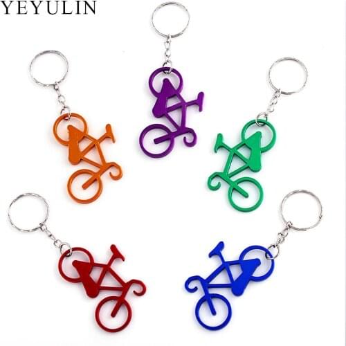 New Mixed Random Color Alloy Sunny Bicycle Keychain Souvenir Gift For Men Women Lovely Handbag Keyring Jewelry 10pcs