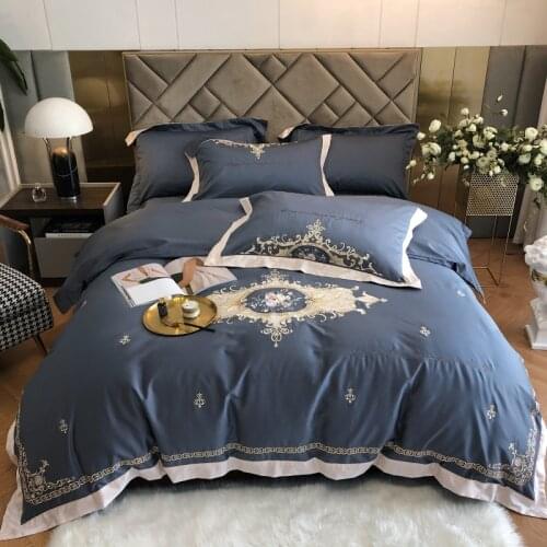 1000TC Egyptian Cotton Bedding Set Bedlinen Embroidery Duvet Cover Flat Sheet Pillowcase