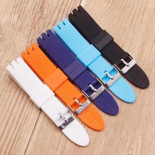 Watch Accessories Adapt for Swatch 20mm Silicone Strap YTS401 402 409 713 YTB400 Men Womens Watch Strap