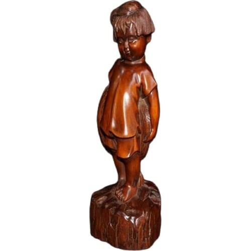 Boxwood carving, childrens interest ornament, wood carving decoration